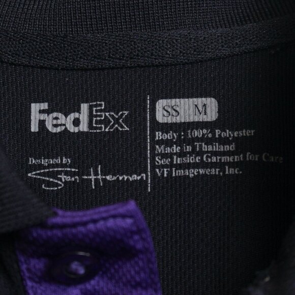 FedEx Employee Polo Mens Medium Black Purple - Picture 3 of 7